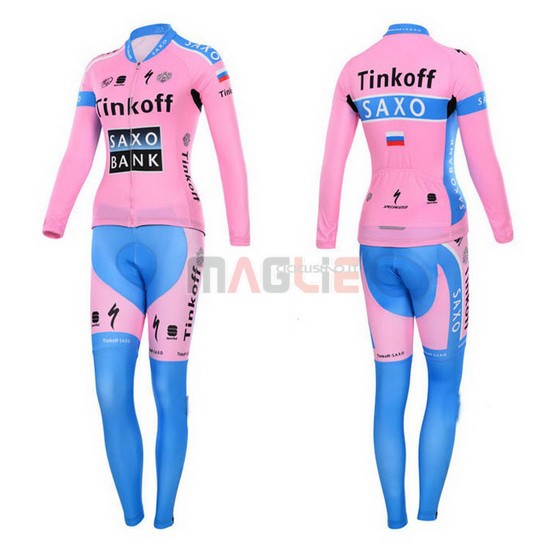 Donne Maglia Saxo Bank manica lunga 2015 fuxia